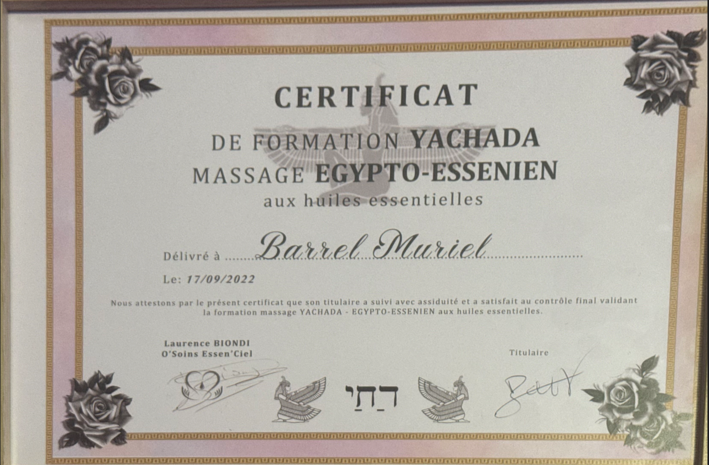 Diplôme : Massage Égypto-Essénien aux huiles essentielles — YACHADA