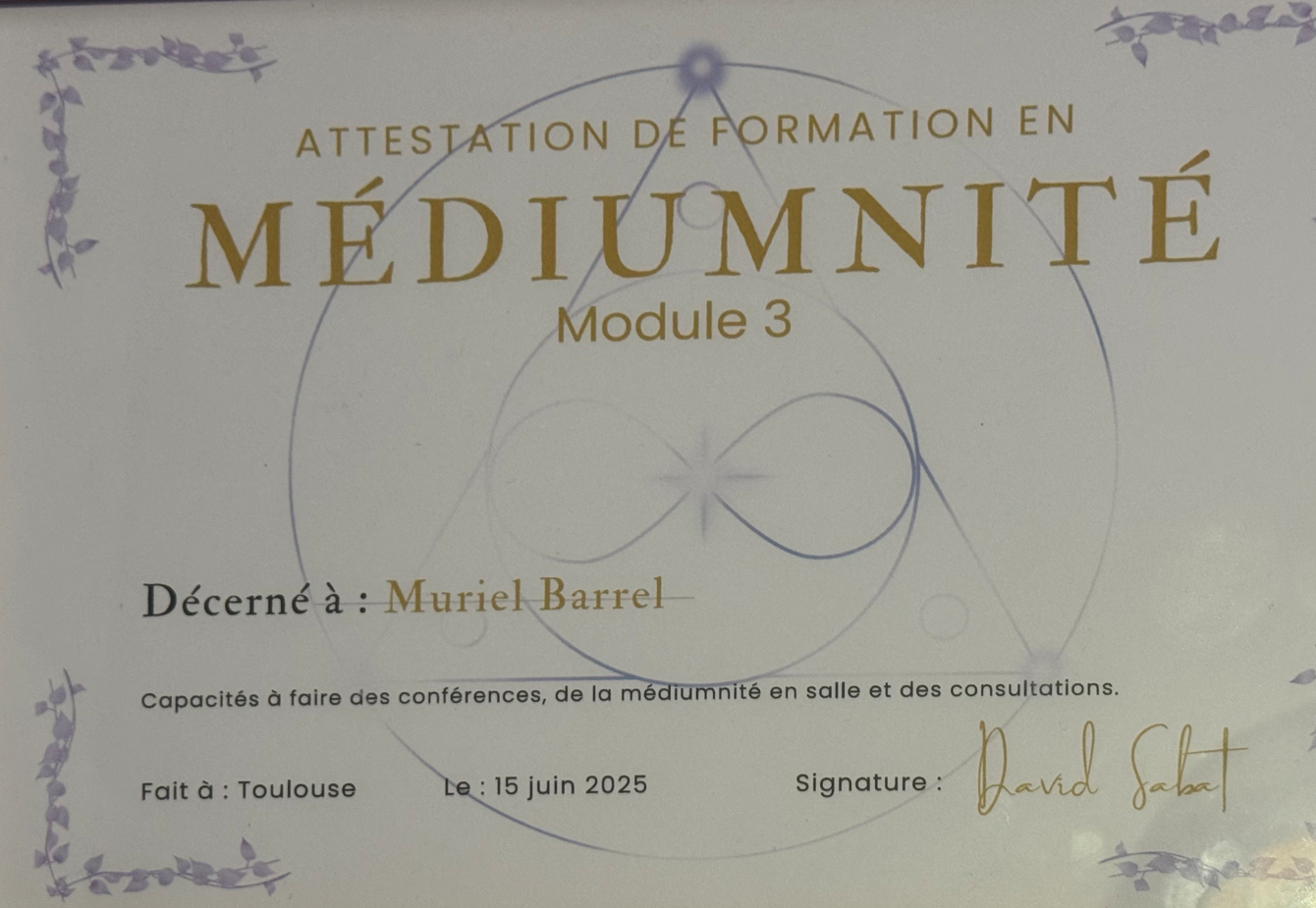 Diplôme : Formation en Médiumnité — Module 3